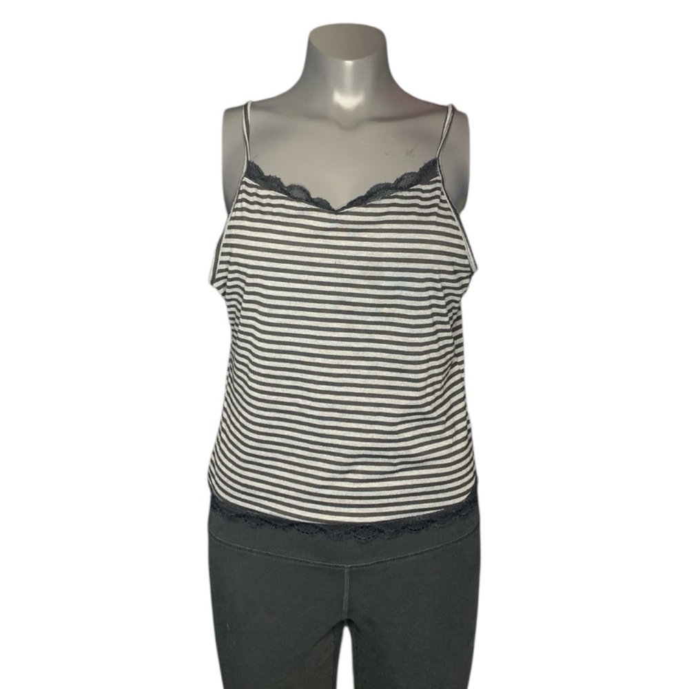 Striped Lace Trim Cami Top